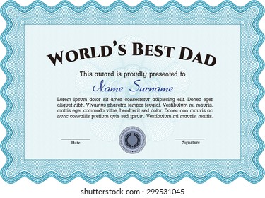 Worlds Best Dad Certificate Award Template Stock Vector (Royalty Free ...