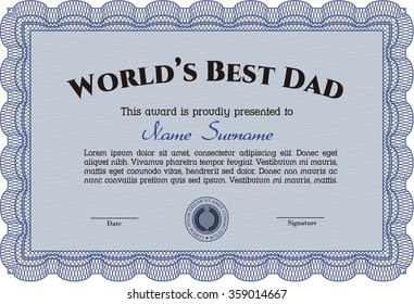 Best Dad Award Template Lovely Design Stock Vector (Royalty Free) 359014667