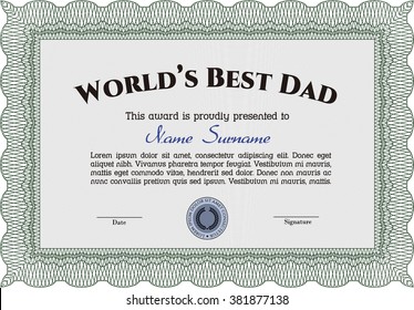 Vorlage für den besten Papa-Preis. Vektorgrafik. Kunstdesign. Mit komplexem, linearem Hintergrund. 