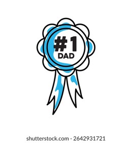 Best dad badge icon. Vector illustration