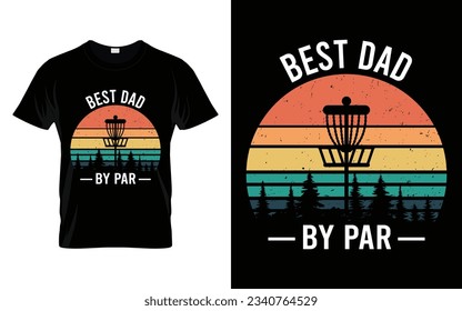 Best Dad By Par Funny Golf T-Shirt Design Golf Turnier Silhouette T-Shirt Design Vektor, Poster oder Vorlage