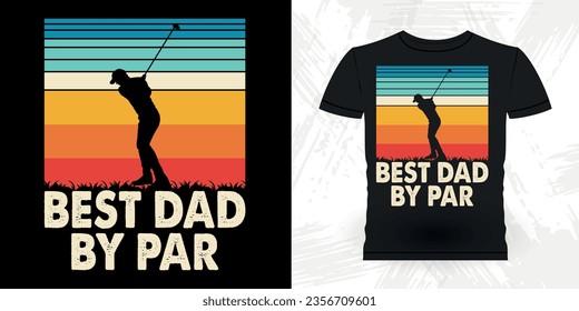 Bester Papa by Par Funny Golf Spieler Golfer Retro Vintage Golfing T-Shirt Design