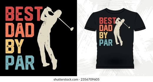 Bester Papa by Par Funny Golf Spieler Golfer Retro Vintage Golfing T-Shirt Design