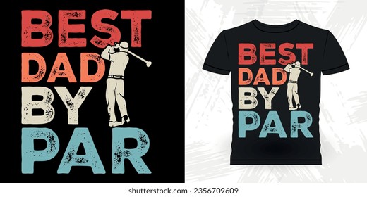 Bester Papa by Par Funny Golf Spieler Golfer Retro Vintage Golfing T-Shirt Design