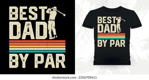 Bester Papa by Par Funny Golf Spieler Golfer Retro Vintage Golfing T-Shirt Design