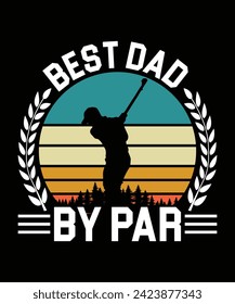 Bester Papa für Par Golf t Shirt Design. Vektorgrafik