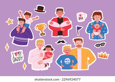 Best dad cute stickers set 