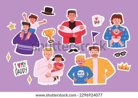 Best dad cute stickers set 