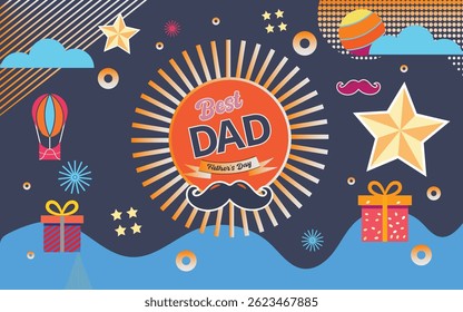 Best Dad Father’s Day Greeting Design - Fun Festive Holiday Art