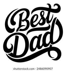 "Mejor papá: Tipografía elegante Caligrafía Vector de diseño"