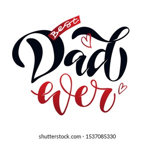 Best Dad Ever - cute hand drawn doodle lettering postcard