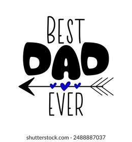 El mejor papá con letras planas. Caligrafía para el día del padre, buena para la tarjeta de felicitación, póster, Anuncio, impresión de la camiseta y diseño del regalo. 