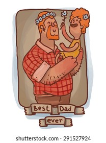 Best Dad ever frame, vector