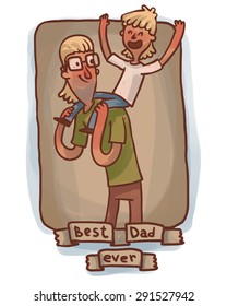 Best Dad ever frame, vector