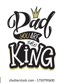 Best Dad ever - Happy Father's Day - Love my Dad - cute hand drawb doodle lettering postcard. Templatre for t-shirt design, poster, banner, art.