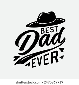 El mejor papá de todos. Feliz día del padre diseño de tarjeta de felicitación tipografía Vector de letras a mano.