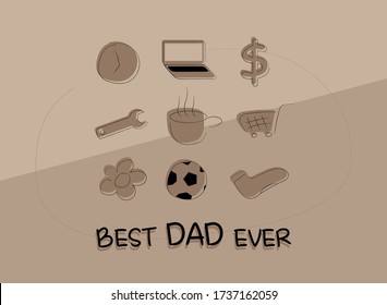 Best Dad Ever Icon Illustration Father's Day