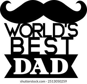 Mejor papá con un Vector de bigote ilustraciones de stock