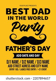 best dad, father's day party poster flyer social media post design