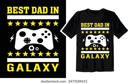 Mejor papá en el diseño de camiseta de tipografía del día de los padres de Galaxy.