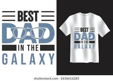 Best dad in the galaxy t shirt design mockup