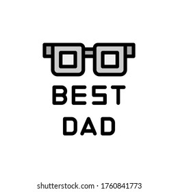 Best Dad, glasses icon. Simple color with outline vector elements of cultural activities icons for ui and ux, website or mobile application