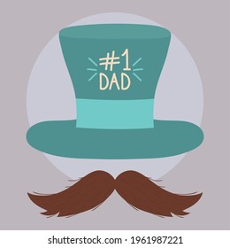 bester Papa mit Hut und Schnurrbart