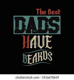 El mejor papá tiene barba plantilla de diseño de camiseta.ilustración vectorial
