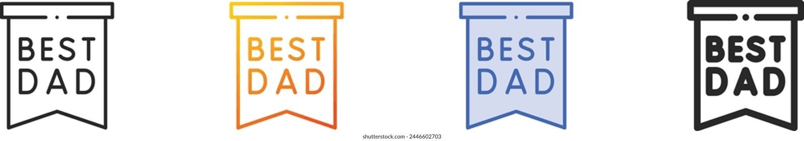 best dad icon.Thin Linear, Gradient, Blue Stroke and bold Style Design Isolated On White Background
