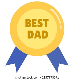 Best Dad Medal Vector Illustration suitable for celebrate happy father's day