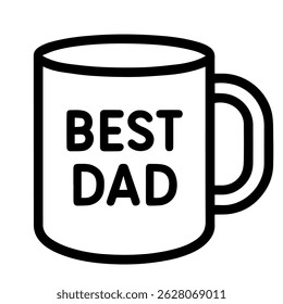 Best dad mug icon on white background vector
Vector icon