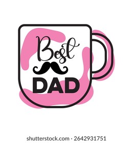Best dad mug icon. Vector illustration