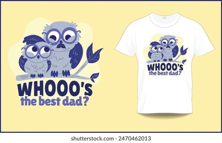 
Best Dad Owl T-shirt, vector 