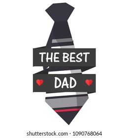 The Best Dad Ribbon Necktie Background Vector Image
