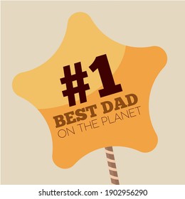 Best dad star Happy fathers day in white background holiday - Vector