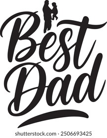 Mejor Papá Caligrafía Tipografía Silueta Diseño de Vector