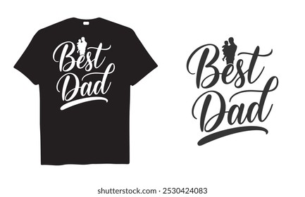 Mejor papá tipografía caligrafía silueta camiseta Ilustración vectorial