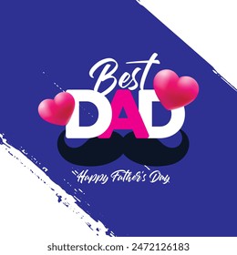 Mejor papá. diseño de tipografía, día del padre tarjeta de felicitación de caligrafía en el fondo de color púrpura Vector EPS Archivo. Feliz Día del Padre Tarjeta de felicitación caligráfica. Ilustración vectorial.