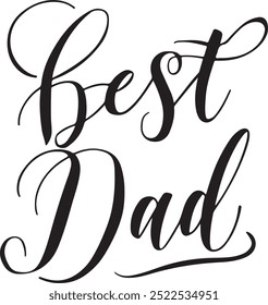 Best Dad typography, silhouette vector illustration 