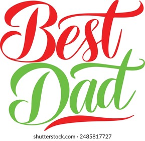 Best Dad Typography Silhouettes Vector Art Design