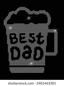 Best dad Vector Rhinestone t-shirt design