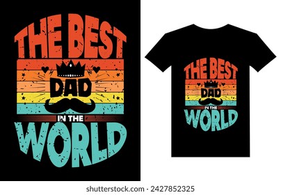 The best dad in the world t shirt design illustration, father's day typography vintage t shirt design for dad