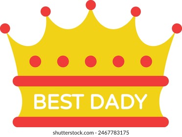 Best Dady Crown Concept, My Father is King Vector Icon Design, Fathers Day Symbol, Dads Gift Elements Sign, Parents Day Stock illustration