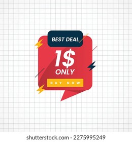 Best deal 1$ only sale label template design