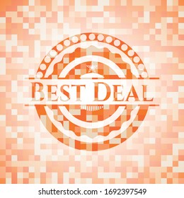 Best Deal abstract orange mosaic emblem with background