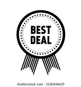 Best Deal Badge Icon. Best Deal Banners, Badge, Sticker, Sign, Tag. Best Offer. Flat Vector Illustration.