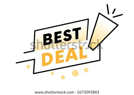 Best deal badge template vector banner with megaphone, business concept marketing. Vector eps design. Announcement template.