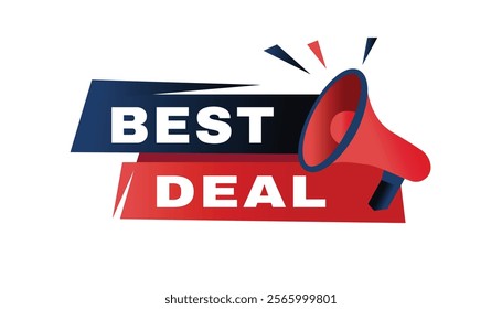 Best deal banner modern label with Loudspeaker vector element. design template.