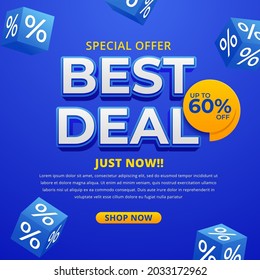 Best deal banner template in bright colors