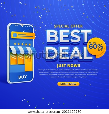 Best deal banner template in bright colors